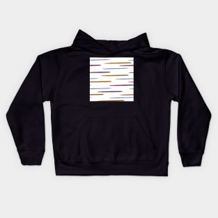 Blue Brown Stripes on White Kids Hoodie